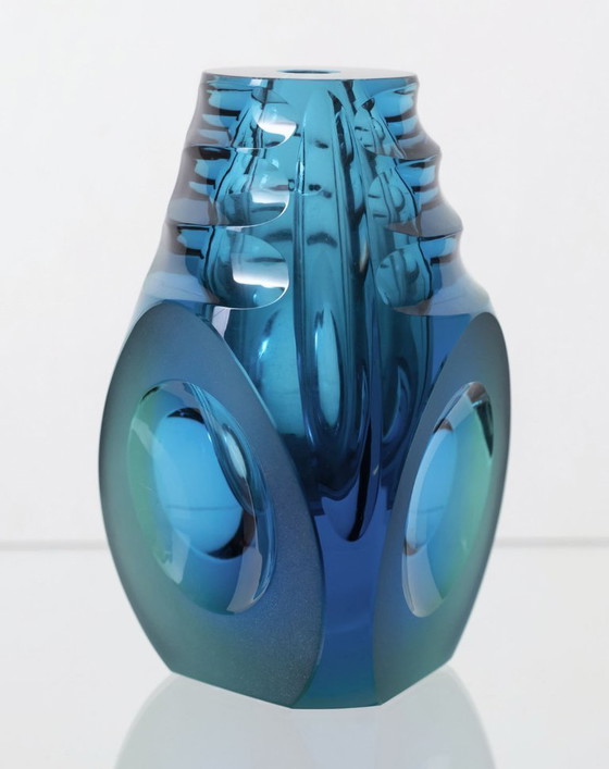 Image 1 of Vaso vintage tagliato a mano, anni '70, Cecoslovacchia