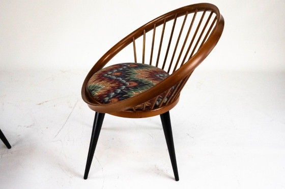 Image 1 of Pair of Yngve Ekström Circle Chairs for Swedese, Sweden 1950s – Original Upholstery