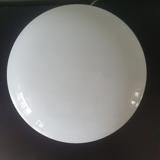 Image 1 of Lampada da soffitto vintage in vetro opalino UFO Raak Amsterdam