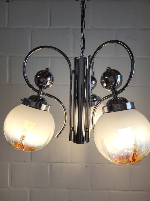 Mazzega Pendelleuchte, Gaetano Sciolari, Mid-Century-Design, Italien, 1970er Jahre – hanglampen, Metal, Vintage