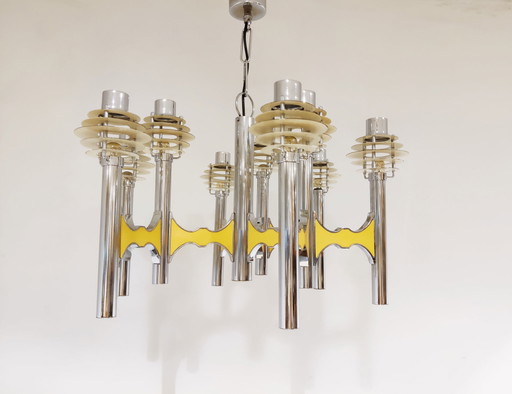 Lampadario spaziale Gaetano Sciolari, anni '70