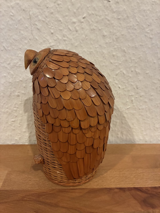 Image 1 of Owls made from rattan and wood