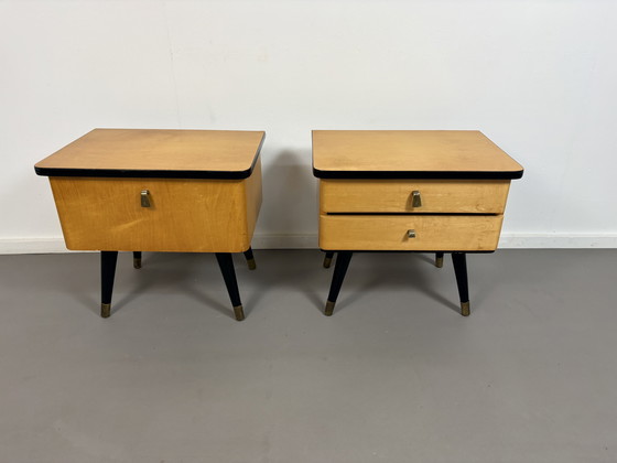 Image 1 of Set di 2 nachtkastjes vintage