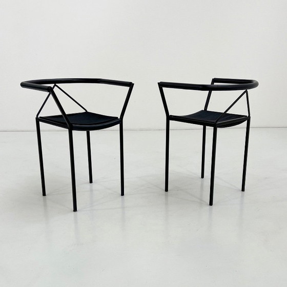 Set aus 4 Poltroncina Stühlen von Maurizio Peregalli für Zeus Noto, 1980er – Esszimmerstühle, Metal, Rubber (photo 5 of 10)