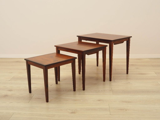 Set of three rosewood coffee tables, Danish design, 1960s, made in Denmark