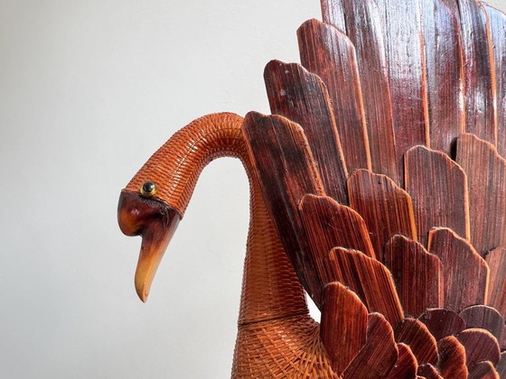 1 cesta colgante/decoración de pared XL única de ratán/mimbre con forma de cisne – Rattan, Wood (photo 5 of 11)