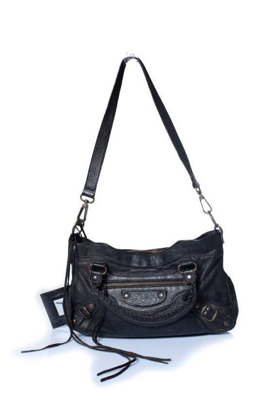 Balenciaga, Motorcycle City Bag mit flachen Nieten – Schultertaschen, Lambskin (photo 6 of 10)