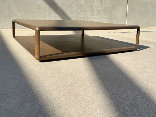 Table basse Roche Bobois Delcourt 130 X 130 Rive Droite – salontafels, Wood
