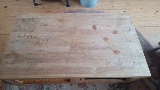 Massief Teakhouten Salontafel Met Rieten Opbergmanden – Wood (photo 2 of 5)