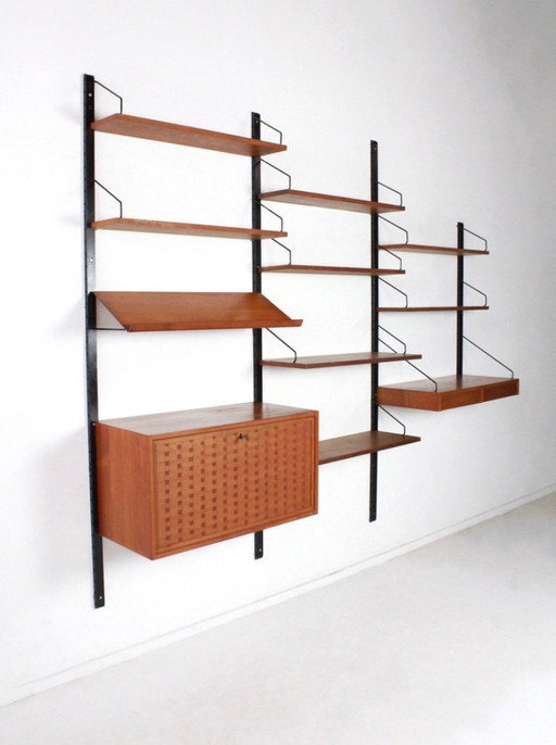 Modular wall unit by Poul Cadovius Royal System for Cado, Denmark 60's