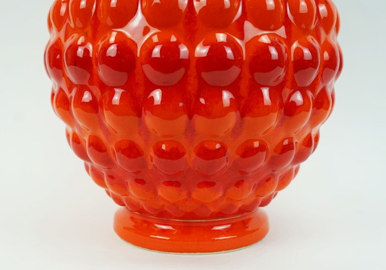 Image 1 of 1960s Bay Keramik Vase Bubble Decor Red and Orange Model 65 45 WGP