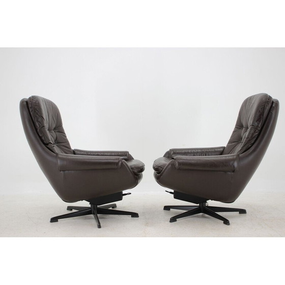 Image 1 of Pair of vintage leather lounge armchairs by Peem, Scandinavia 1970