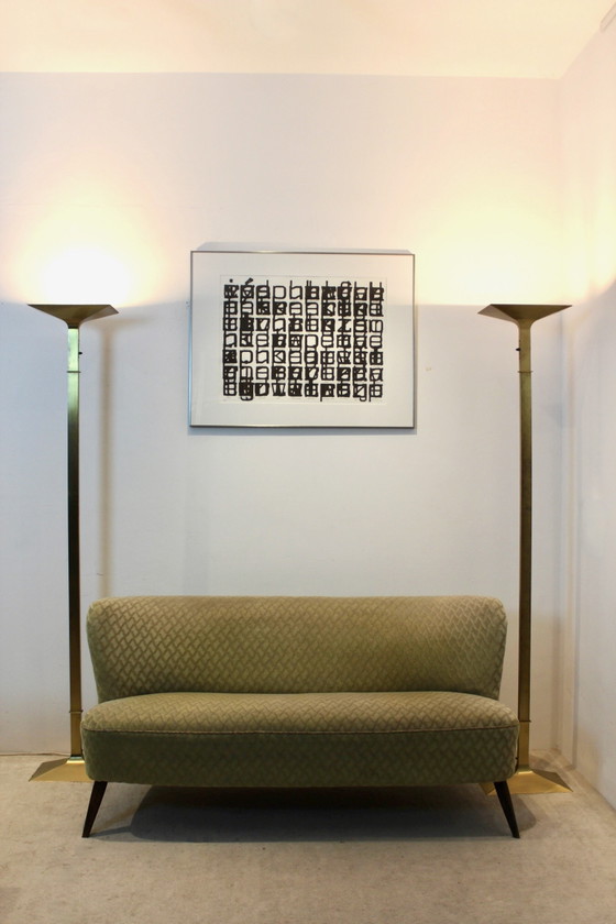 Brass Italian Uplighter Floor Lamp, stock of two, Floor lights, Mid Century Modern (photo 9 of 11)
