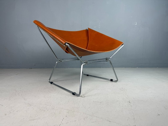 Image 1 of Poltrona in pelle cognac AP-14 di Pierre Paulin per A. Polak, 1955