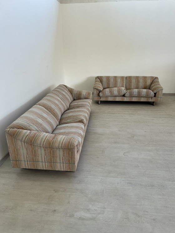 Image 1 of Poltrona Frau - Sofa - Wood, Fabric - Set of Two Sofas