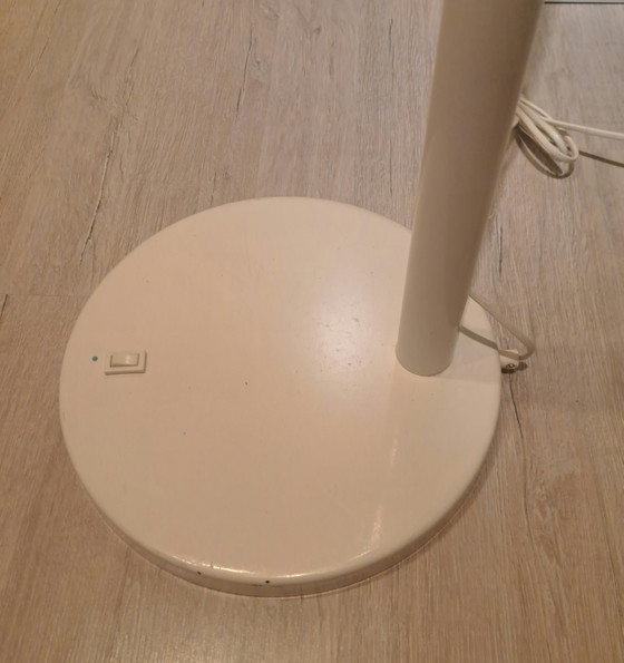 Vintage 1980s Tubular Floor Lamp – White Postmodern Design – West Germany – May & Christe, Floor lights, Metal (photo 7 of 8)
