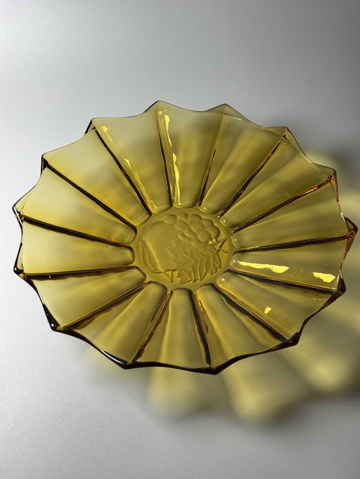 Cuenco y plato bajo mesa, década de 1930 - Verrerie de Scailmont