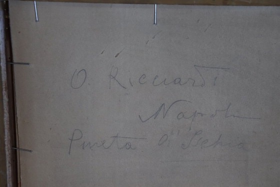 Image 1 of Paesaggio di Ischia, dipinto a olio su tavola, Italia, inizio XX secolo