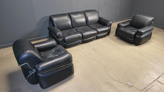 Set di divani vintage italiani, anni '70 – Leather, Metal (photo 5 of 7)