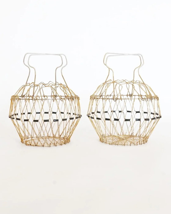 Image 1 of Set vintage di cestini in ottone francese