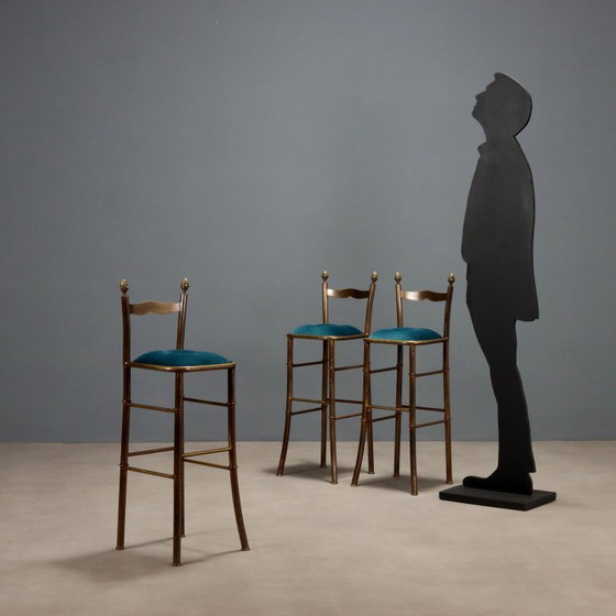Image 1 of Tabourets en laiton vintage