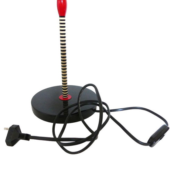 Olivier Villatte Postmodern Table Lamp, France 1980s, Memphis Era – Wood, Plastic (photo 6 of 10)