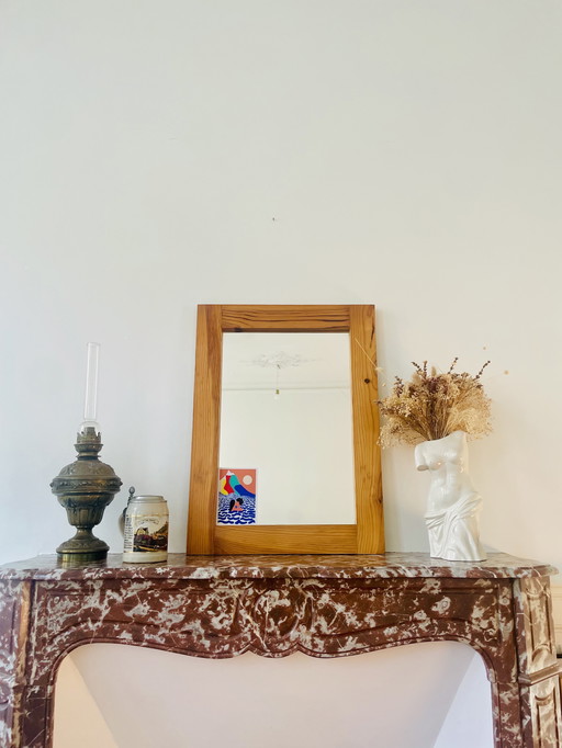 Scandinavian-style solid pine mirror