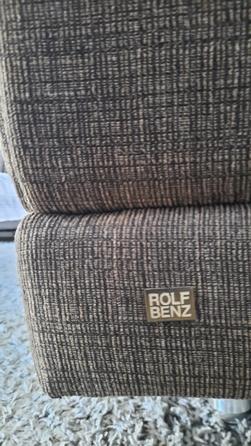 Rolf Benz 3000 Ecksofa mit Glas-Ecktisch