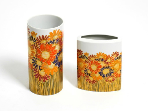 Two beautiful 1980s porcelain vases by Rosamonde Nairac for Rosenthal studio-line