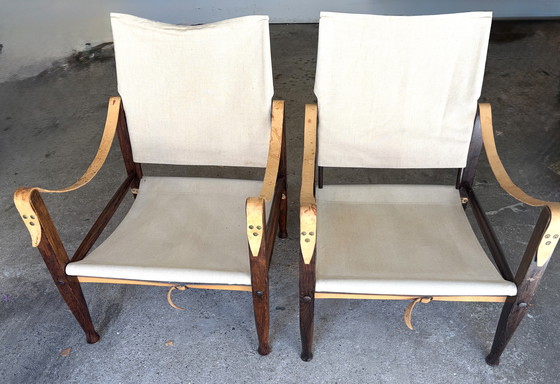 Image 1 of Set aus 2 Safari-Stühlen Kaare Klint für Carl Hansen 