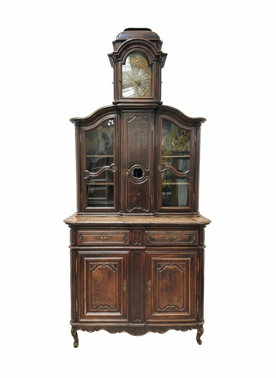 Armario francés antiguo con reloj – Vitrinas, Wood, Glass (photo 7 of 9)