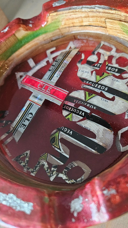 Handmade Cigar Ashtray, Epoxy Resin Wood Art, Luxury Smoking Accessories, Burl Wood Style, Groomsmen Gift.