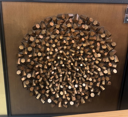 Objet mural Mikado Bronze 120x120cm Kare – decoratieve objecten, Wood