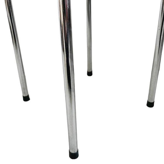 Image 1 of Kruk met buisframe uit het midden van de vorige eeuw, oranje leer, jaren 70