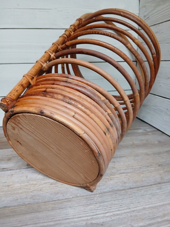 Image 1 of Paraplubak rotin vintage jaren '60, ontwerp italien.