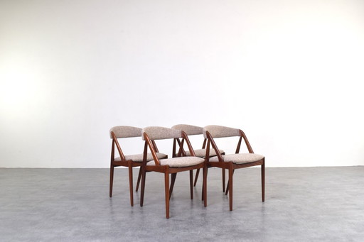 Chaises en teck style Mid-Century, modèle 31, par Kai Kristiansen pour Schou Andersen, années 1960, lot de 4