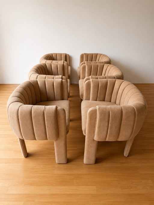 Set Of 6 Elenora Design Armchairs | Beige – fauteuils, Other (photo 2 of 8)