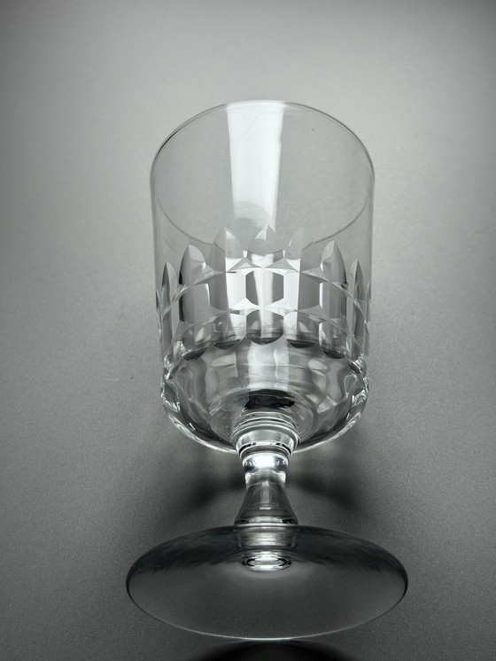 Image 1 of Set di 6 grandi bicchieri da vino in cristallo tagliato a mano – De Rupel, Boom – Art Déco, anni '30