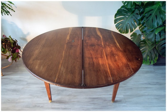 Image 1 of Très jolie table ancienne demi-lune en chêne