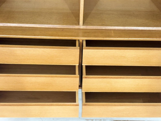 Image 1 of Mid-century classic: IKEA MTP shelf / highboard / sideboard – oak – design Marianne Richter