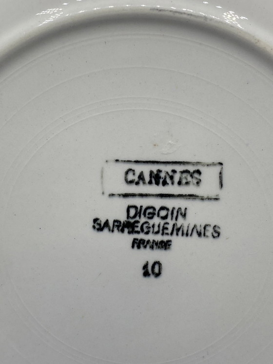 Digoin & Sarreguemines Dinner Plate – Cannes Model – Rose Pattern – 23 cm – Decorative Objects (photo 3 of 4)