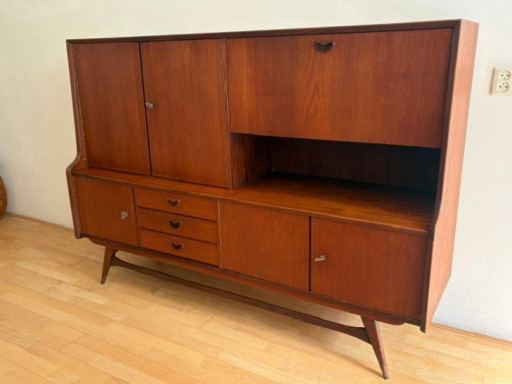 Armoire murale vintage Wébé en teck – 1960 – Louis Van Teeffelen – wandkast, Wood (photo 2 of 6)