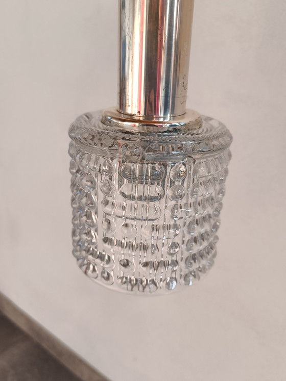 Image 1 of Vintage pendant light with Bosman-style glass for RAak, 1960s–70s