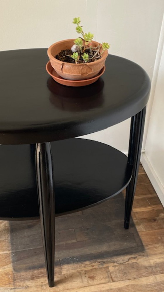 Image 1 of Art Deco Black Wood Console Table