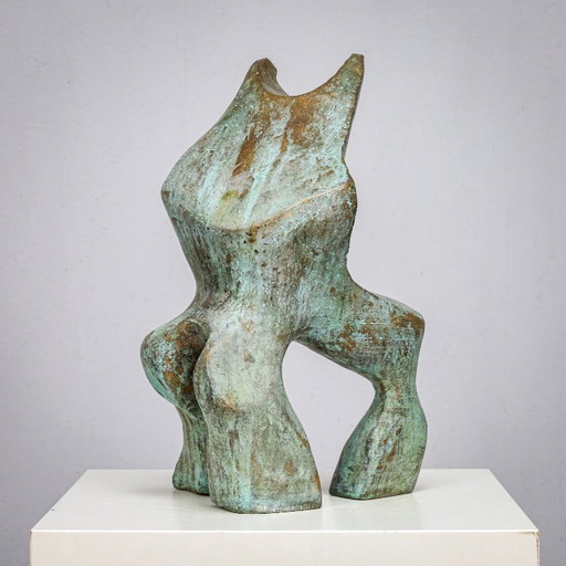 Gepatineerde biomorfe bronzen sculptuur van Jacob Hordijk, jaren 1990