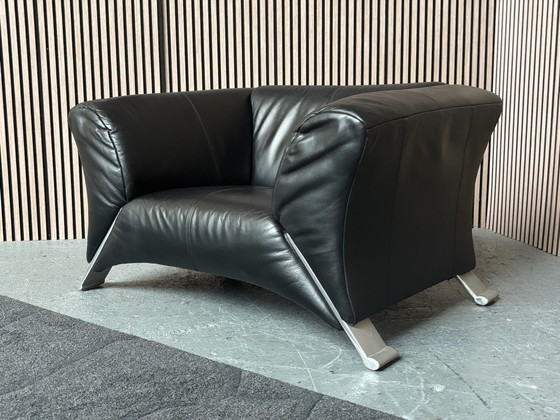 Rolf Benz 332 Leather Armchair Black 120x90 (photo 4 of 7)
