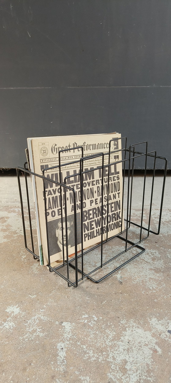 Image 1 of Draadstaal Minimalistisch Vintage Retro Jaren 60 Platenhouder