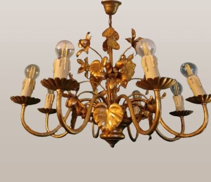 Set of 3 Hollywood Regency lamps 
Masca firenze, Chandeliers, Metal, Plastic, Creme (photo 3 of 9)