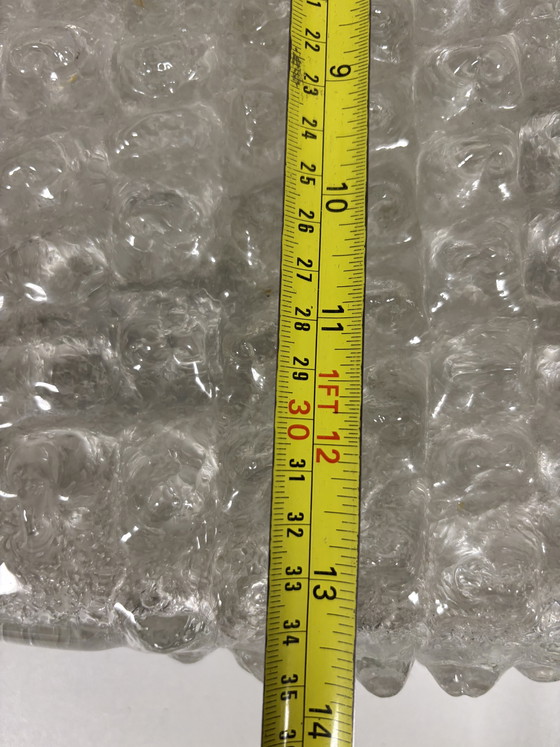 Image 1 of Vintage Hillebrand Ijsglas Plafonnière ijsglas / bubbel textuur (pelle di coccodrillo)