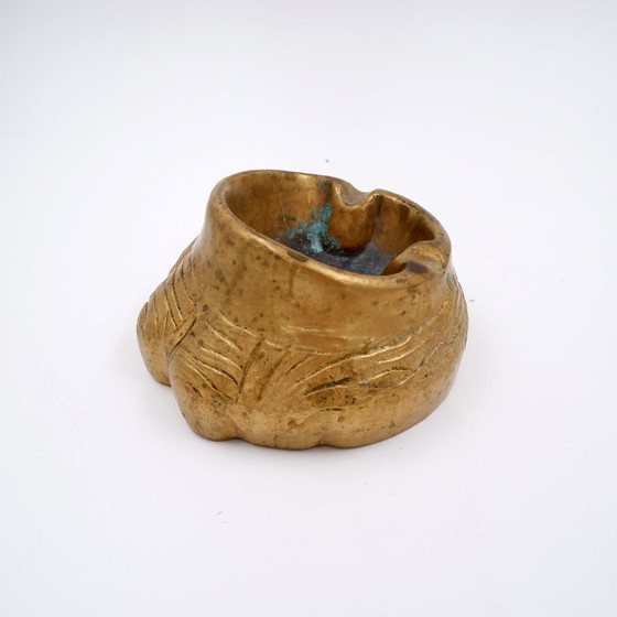 Image 1 of Posacenere in bronzo dorato a forma di zampa di elefante, anni '70